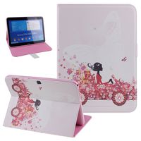 Samsung Galaxy Tab 4 10.1 Case, NSSTAR Butterfly Fairy Girl Flower Pattern Inlaid Shiny Glitter Rhinestone PU Leather Flip Protective Case Cover with Stand for Samsung Galaxy Tab 4 10.1 (Gift Girl)