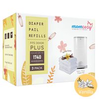 3 Count Dekor Plus Refills by Momcozy | Vanilla Scent | 22 Layers Extra Thickness | Fits Dekor Plus Size Diaper Pails | Biodegradable Disposable Diaper Pail Liner | Hold Up to 1740 Diapers