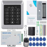 Electric Magnetic Door Lock Access Control Card Password Door Home Security System Kit with 180kg Magnetic Lock/Dingdong Doorbell/Remote Control/10 Keyfobs/1 Exit Button