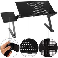 Nurrat 360 Degree Adjustable Foldable Laptop Notebook Desk Table Stand with Mouse Board Notebook Computer Stands