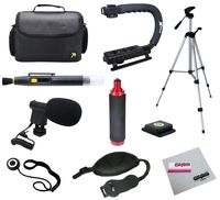 Opteka Videographers Deluxe Kit with VM-8 Microphone, Case, Tripod, X-Grip and More for Canon, Nikon, Sony and Pentax Digital SLR Cameras