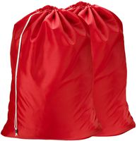 Nylon Laundry Bag - Locking Drawstring Closure and Machine Washable. These Large Bags Will Fit a Laundry Basket or Hamper and Strong Enough to Carry up to Three Loads of Clothes. (Red | 2-Pack)