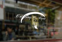 25 Centimeters Paragliding Eat Sleep Fly Repeat Vinyl Stickers Funny Decals Bumper Car Auto Computer Laptop Wall Window Glass Skateboard Snowboard