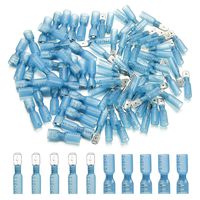 250 PCS Heat Shrink Spade Connectors - Sibaok 16-14 Gauge Quick Disconnect Wire Connectors - Electrical Spade Terminals - Male and Female Wire Connectors - Blue