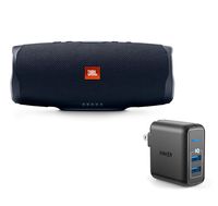 JBL Charge 4 Portable Waterproof Wireless Bluetooth Speaker Bundle with Anker 2-Port Wall Charger - Black