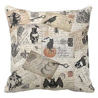 Howstar Happy Halloween Linen Pillow Cover Sofa Home Decorative Pillowcase 18 x 18 (B)