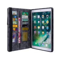 Jennyfly iPad Mini 3 Case with Built-in Pencil Holder,Auto Sleep Wake Function with Card Slots Typing Viewing Stand PU Leather Folio Flip Smart Protective Cover for iPad Mini 1/2/3/4 - Gray