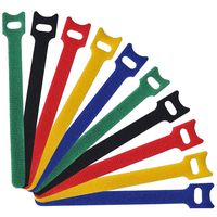 Attmu 100 PCS Reusable Fastening Cable Ties, Microfiber Cloth 6-Inch Hook and Loop Cord Ties, Multicolor