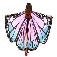Hemlock Butterfly Shawl, 2019 New Womens Halloween Christmas Print Wings Shawl Cape Scarf Fairy Poncho Shawl Wrap Costume Accessory (Pink)