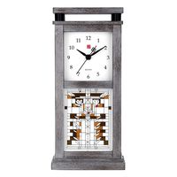 Bulova Frank Lloyd Wright B4835 Waterlilies Bluetooth Wireless Speaker Clock, 9.75", Grey