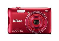 Nikon COOLPIX S3700 20.1 MP Wi-Fi Digital Camera with 8X Optical Zoom and 720P Video (Red)