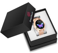 Smart Touch KW10 Ladies Smart Watch, IP68 Waterproof, Bluetooth | Sleep & Heart Rate Monitor, Pedometer, Physiological Reminder, Remote Camera| Smartwatch for Women w/Changeable Wrist Bands (Gold)