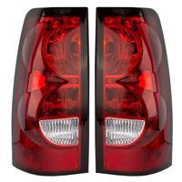 Taillights Tail Lamps Driver and Passenger Replacement for 04-07 Chevrolet Silverado Fleeside Pickup 19169004 19169005
