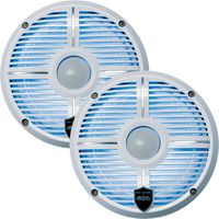 Wet Sounds REVO 6-XWW White Closed XW Grille 6.5 Inch Marine LED Coaxial Speakers (Pair) (Renewed)