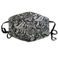 YUIOP Black Paisley Pattern Printed Mask Neutral Mask for Men and Women Polyester Dust-Proof Breathable Mask