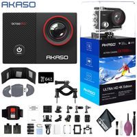 AKASO EK7000 Pro 4K Action Camera Touch Screen EIS Adjustable View Angle Waterproof Remote Control Sports Helmet Accessories Kit - 64GB - Action Camera Bike Handlebar/SEATPOST KIT