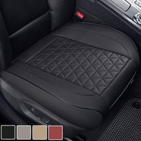 Black Panther Luxury PU Leather Car Seat Cover Cushion Front Seat Bottom Protector,Compatible with 90% Vehicles (Sedan SUV Truck Van MPV), Triangle Quilting Design - 1 Piece,Black (21.26×20.86 Inches)