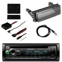 Pioneer Vehicle CD Digital Music Player Receivers with Bluetooth, Metra Axxess Universal Steering Wheel Control, Metra Radio Cover Kit for Harley-Davidson Touring Motorcycle and Enrock Marine Antenna