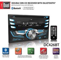 Dual Electronics DC426BT Multimedia 3.7 inch Double DIN Car Stereo with Bluetooth & Built- in CD/MP3 Player