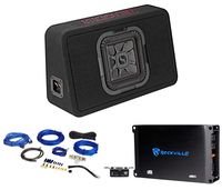 Kicker 46TL7T82 L7T 8" 350w Car Subwoofer Solo-Baric Sub in Slim Box+Amp+Wires