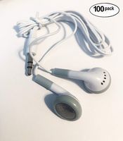 BULK WHOLESALE Lot of 100 WHITE/GRAY 3.5mm In Ear Earbuds / Headphones / Earphones GREAT For Schools, Libraries, Hospitals, Kids etc.