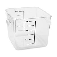 Rubbermaid Commercial Products Plastic Space Saving Square Food Storage Container For Kitchen/Sous Vide/Food Prep, 6 Quart, Clear (Fg630600Clr)