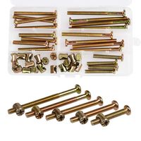 Baby Bed Crib Screws Hardware Replacement Kit, QLOUNI Hex Drive Socket Cap Screws 25-Set, M6x40mm/ 50mm/ 60mm/ 70mm/ 80mm Barrel Nuts Assortment Kit for Beds Headboards Chairs Furniture