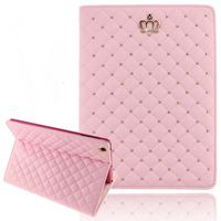 iPad Air 2 Cases for Teen Girls, Umiko(TM) iPad Air 2 Cute Crown Bling Luxury Leather Stand Cover Smart Case for Apple ipad Sleep/Wake up for iPad Air 2 iPad 6 -Pink