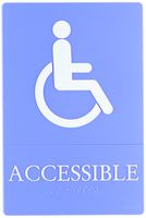 Quartet ADA Accessible Sign, 6 x 9 Inches, Blue (01409)