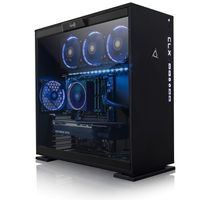 CLX SET Gaming PC AMD Wraith Cooler, AMD Ryzen 7 2700X 3.70GHz 8-Core, B450 ATX, 16GB DDR4, NVIDIA RTX 2080 8GB, 480GB SSD + 3TB HDD, Wifi, Black Mid-Tower 4 Blue LED Fans + RGB Lighting, Windows 10 Home