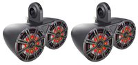 Pair Dual Kicker 43KM654LCW 6.5" 780w Marine Wakeboard Tower Speakers w/LED's