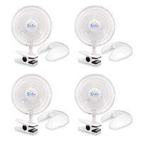 Simple Deluxe 6 Inch Clip on Desk Removable Pedestal and Adjustable Tilt Personal Table Fan for Home Office, 4 Pack, White, 4-Pack