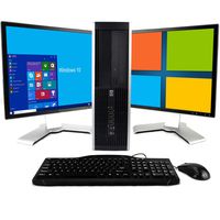 HP Elite Windows 10 Home  Desktop Computer 250GB Dual 19 LCD Monitor -  (Brands will vary)
