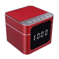 Clock Spy Camera - VKBAND Hidden Camera in Clock - Wireless Speaker WiFi Hidden Cameras Wireless IP Camera for Indoor Home Security Monitoring Nanny Cam Night Vision Motion Detection - Red