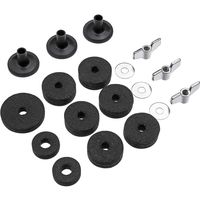 TecUnite 18 Pieces Cymbal Replacement Accessories Cymbal Felts Hi-Hat Clutch Felt Hi Hat Cup Felt Cymbal Sleeves with Base Wing Nuts and Cymbal Washer