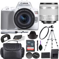 Canon EOS Rebel SL3 DSLR Camera (White) + EF-S 18-55mm f/4-5.6 is STM Lens Bundled with Premium Accessories (32GB Memory Card, Padded Equipment Case and More.)