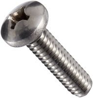 Stainless Steel Machine Screw, Plain Finish, Pan Head, Phillips Drive, Meets ASME B18.6.3, 1/4" Length, Fully Threaded, #0-80 Threads (Pack of 100)