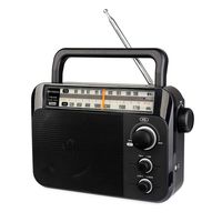 Retekess TR604 AM FM Radio Portable Transistor Analog Radio with 3.5mm Earphone Jack Battery Operated by 3 D Cell Batteries or AC Power(Black)