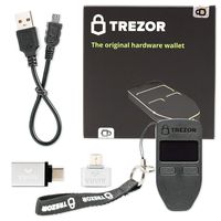 Trezor One - Black Bitcoin Hardware Wallet Bundle with Bonus VUVIV Micro-USB Adapter & USB-C Adapter for MacBook