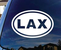 SoCool - LAX Lacrosse decal - Vinyl 5" wide (color: WHITE) decal laptop tablet skateboard car windows sticker