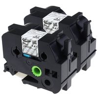 Replace TZe Label Tape 36mm 1.4 Inches White on Clear TZe-165 Standard Laminated TZ Tape TZ165 Compatible with Brother P-touch PT-9700PC PT-P950NW PT-550 PT-P900W Label Maker, 2-Pack, Length 26.2 Feet