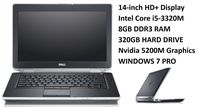 Dell Latitude E6430 Business Laptop PC, 14.1-Inch HD+ Display, Intel Core i5 2.6GHz Processor, 8GB DDR3 RAM, 320GB HDD, DVD, Nvidia 5200M, Windows 7 Professional (Renewed)