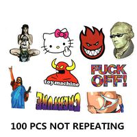 Random Sticker Pack 100Pcs, Graffit Sticker Decals Vinyls for Laptop,Kids,Cars,Motorcycle,Bicycle,Skateboard Luggage,Bumper Stickers Hippie Decals Bomb Waterproof