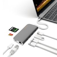 USB C Hub, USB C Adapter, Sicotool 8-In-1 Type C Hub with Ethernet Port, 4K USB C to HDMI,3 USB 3.0 Ports,SD/TF Card Reader, USB-C Power Delivery,Compatible for MacBook/Mac Pro and More Type C Device.