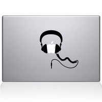 The Decal Guru Headphones MacBook Decal Vinyl Sticker - 13" MacBook Air - Silver (1081-MAC-13A-S)