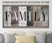 Family in Multi Pattern-Large Canvas Wall Art (Not Printed on Wood)-Stretched on a Heavy Wood Frame-Ready to Hang-Perfect Above Couch or Living Room Decor - Great Housewarming & Wedding Gift Under $50