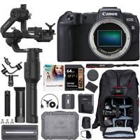 Canon EOS RP Full Frame Mirrorless Digital Camera Body 3380C002 Filmmaker's Kit with DJI Ronin-S Essentials Kit 3-Axis Handheld Gimbal Stabilizer Bundle + Deco Photo Backpack Case + 64GB + Software