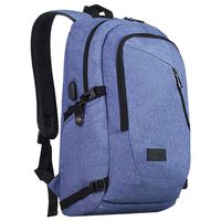Travel Backpack, Slim Durable Knapsack Lightweight Waterproof Backpack with USB Charging Port, Outdoor Rucksack Fits 15.6/17 Inch Laptop Notebook for Men/Women/Boys- Blue