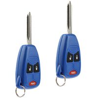 Key Fob Keyless Entry Remote fits Chrysler Aspen Pt Cruiser / Dodge Caliber Dakota Durango Magnum Nitro Ram / Jeep Compass Patriot Wrangler / Mitsubishi Raider (Blue), Set of 2