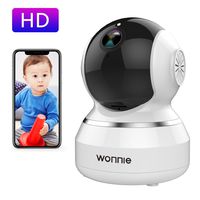 WONNIE Wireless Camera, 1080P HD Security Monitor 2.4G WiFi IP Camera Motion Detection Night Vision for Baby/Elder/Pet, Two-Way Audio Cloud Service Available Webcam White
